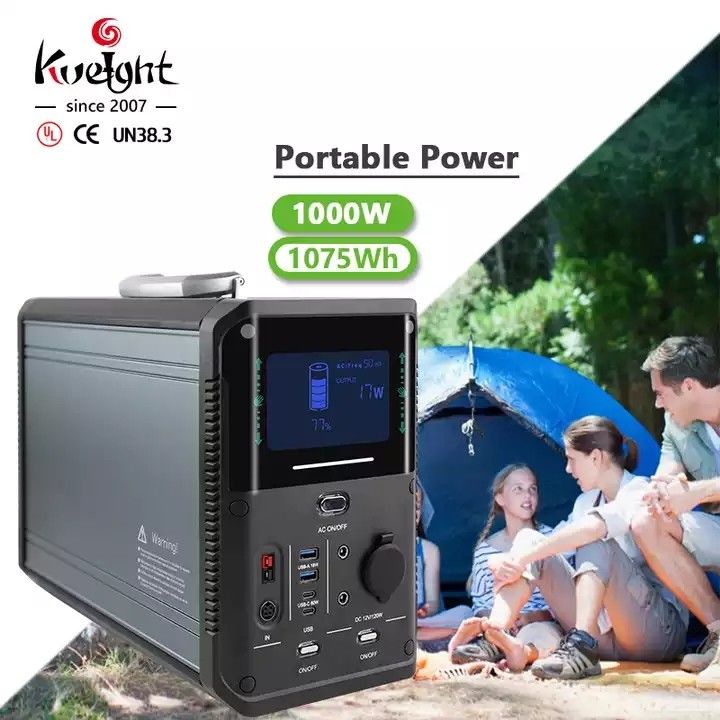1000w نیروگاه قابل حمل خورشیدی ژنراتور لیتیوم باتری پشتیبان برای تامین تجهیزات کمپینگ
